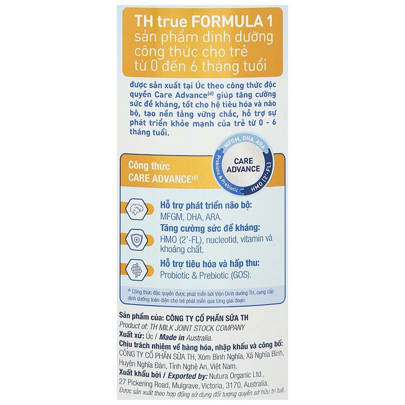 Sữa bột TH true Formula số 1 800g (0 - 6 tháng) - Giao bao bì ngẫu nhiên 9