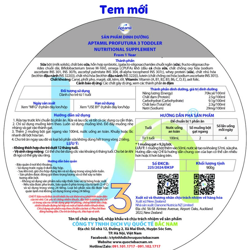 Sữa bột Aptamil Úc Profutura số 3 900g (1 - 3 tuổi) 8