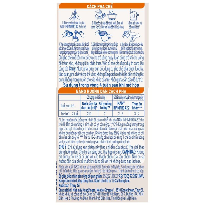 Sữa bột NAN InfiniPro A2 số 2 (đạm quý A2) 400g (1 - 2 tuổi) - Giao bao bì ngẫu nhiên 8