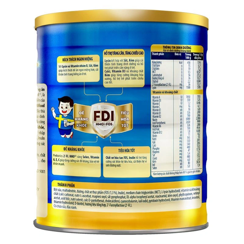 Sữa bột Nutifood GrowPLUS+ xanh 2+ hương vani 1.5 kg (từ 2 tuổi) giúp tăng cân 3