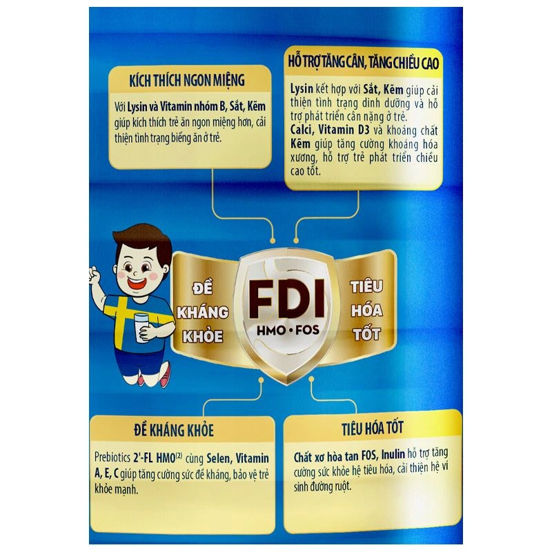 Sữa bột Nutifood GrowPLUS+ xanh 2+ hương vani 1.5 kg (từ 2 tuổi) giúp tăng cân 5