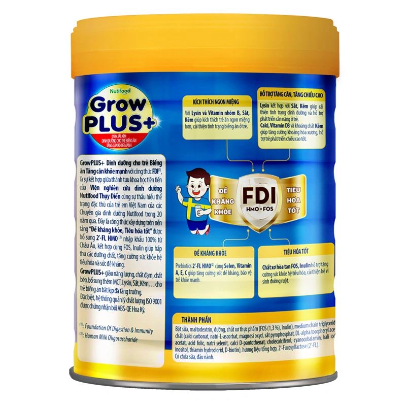 Sữa bột Nutifood GrowPLUS+ xanh 2+ hương vani 1.5 kg (từ 2 tuổi) giúp tăng cân 8