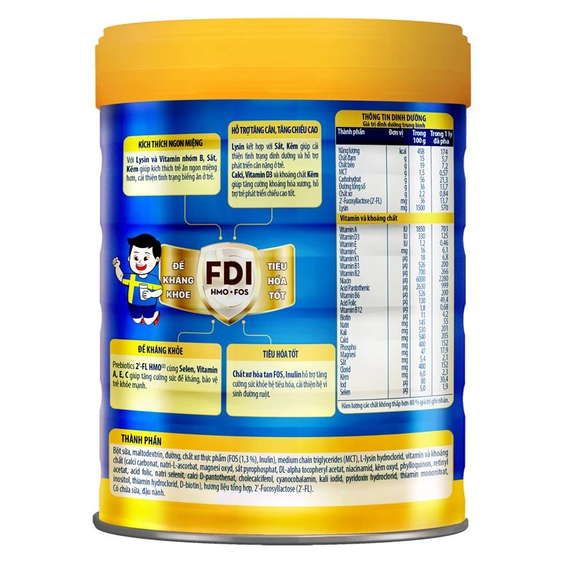 Sữa bột Nutifood GrowPLUS+ xanh 2+ hương vani 1.5 kg (từ 2 tuổi) giúp tăng cân 9