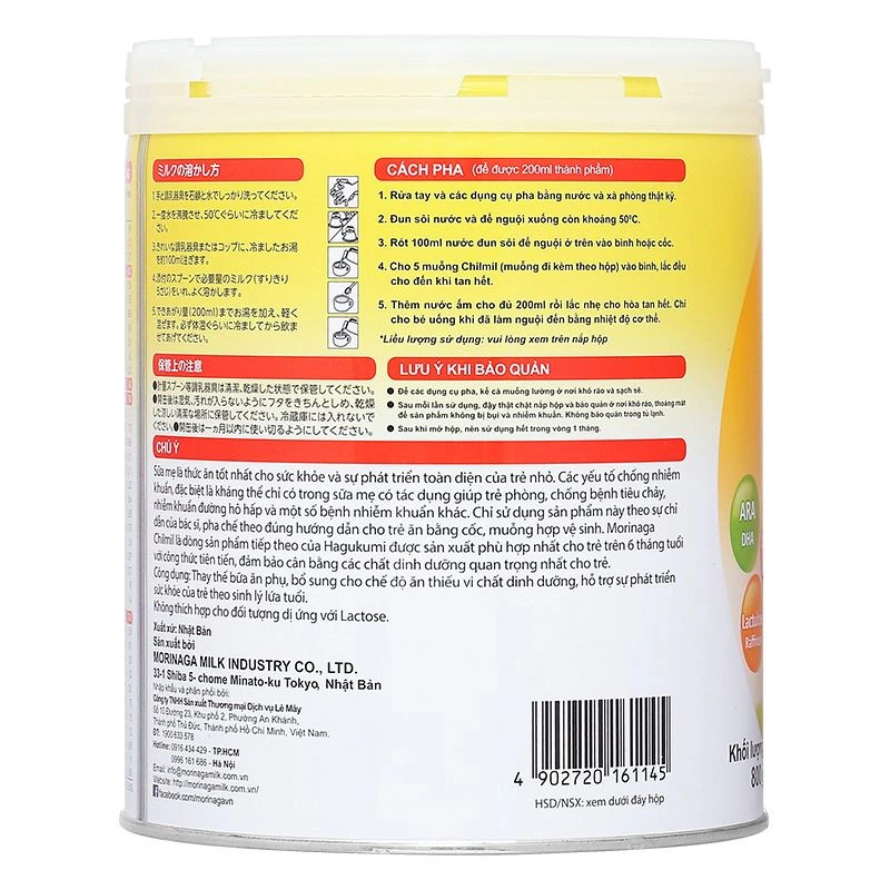 Sữa bột Morinaga Chilmil số 2 800g (6 - 36 tháng) 5