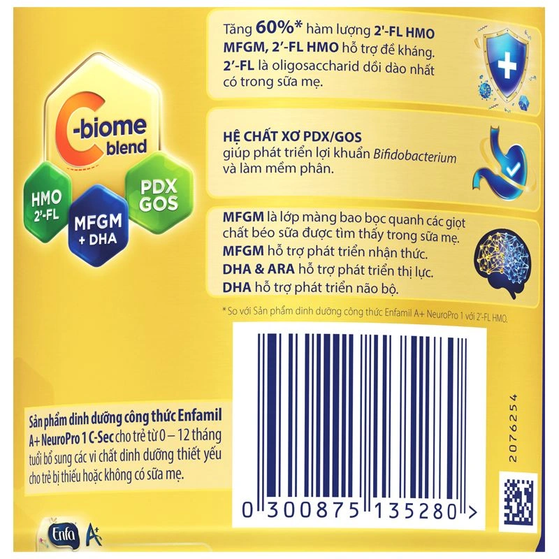 Sữa bột Enfamil A+ Neuropro C-Sec số 1 800g (0 - 12 tháng) 8