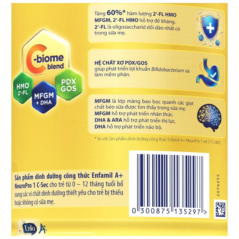 Sữa bột Enfamil A+ Neuropro C-Sec số 1 800g (0 - 12 tháng) 4