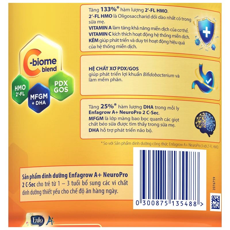 Sữa bột Enfagrow A+ Neuropro C-Sec số 2 800g (1 - 3 tuổi) 4