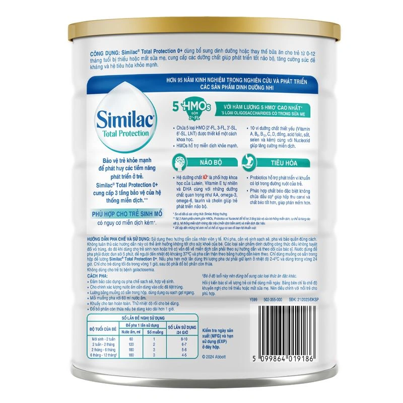 Sữa bột Similac Total Protection 0+ 850g/800g (0 -12 tháng) 2