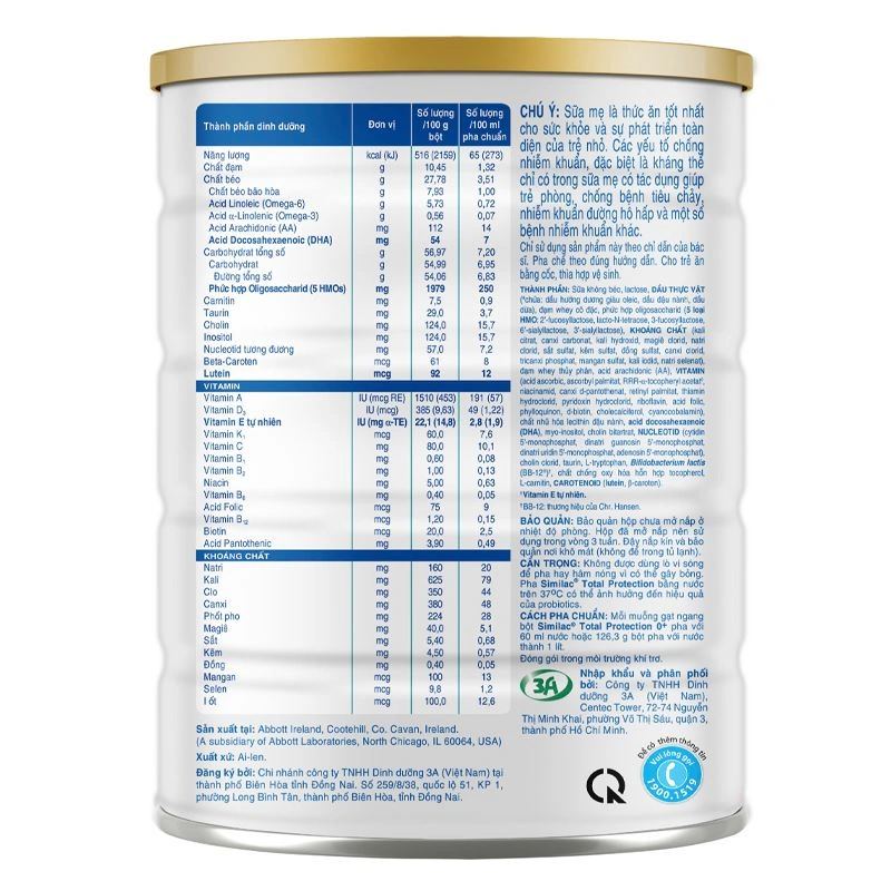 Sữa bột Similac Total Protection 0+ 850g/800g (0 -12 tháng) 3