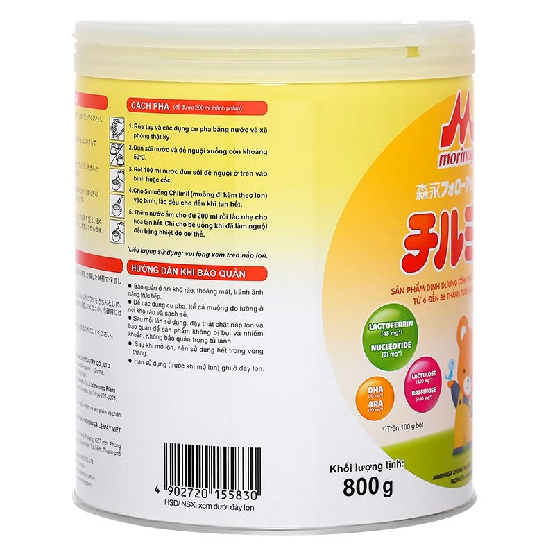 Sữa bột Morinaga Chilmil số 2 800g (6 - 36 tháng) (mẫu mới) 5