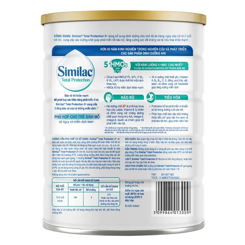 Sữa bột Similac Total Protection 2+ 850g/800g (từ 2 tuổi) 2