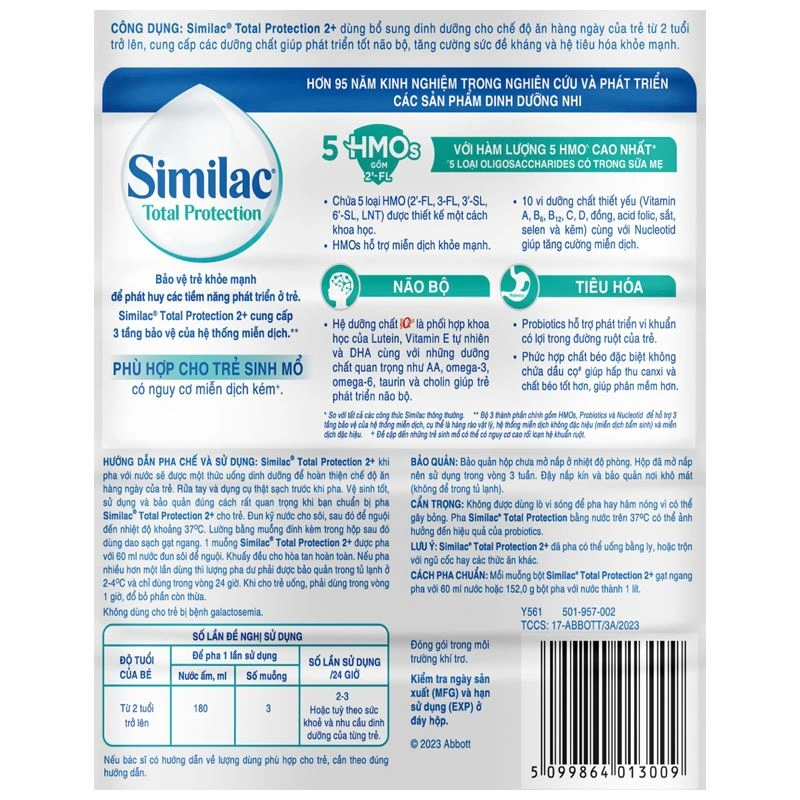 Sữa bột Similac Total Protection 2+ 850g/800g (từ 2 tuổi) 4