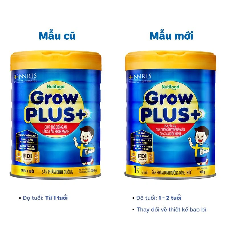 Sữa bột Nutifood GrowPLUS+ xanh 1+ hương vani 1.5 kg (1 - 2 tuổi) giúp tăng cân 8