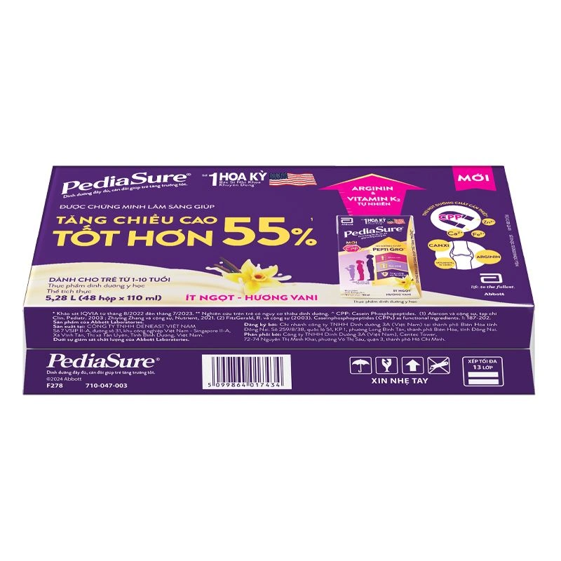 Thùng 48 hộp sữa pha sẵn Abbott PediaSure hương vani 110 ml (1 - 10 tuổi) - Giao bao bì ngẫu nhiên 4