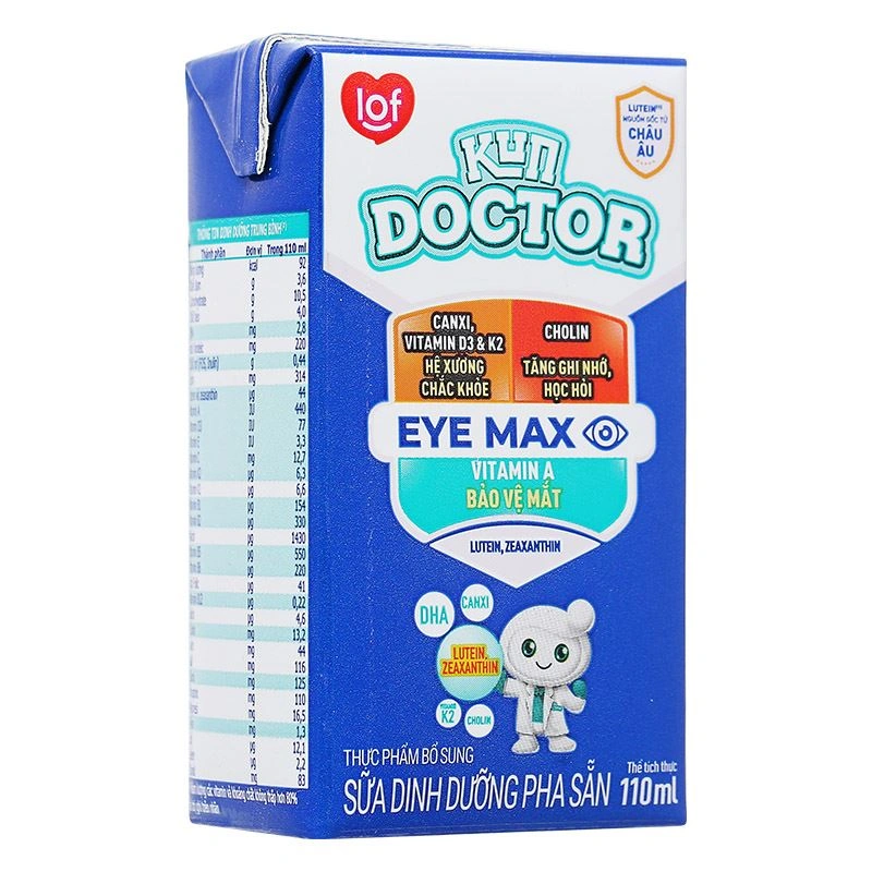 Lốc 4 hộp sữa pha sẵn Kun Doctor Eye Max hương vani 110 ml (từ 1 tuổi) 6