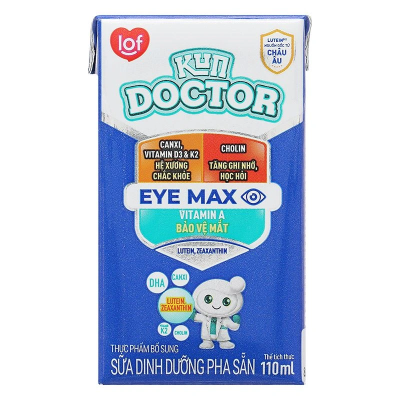 Lốc 4 hộp sữa pha sẵn Kun Doctor Eye Max hương vani 110 ml (từ 1 tuổi) 7