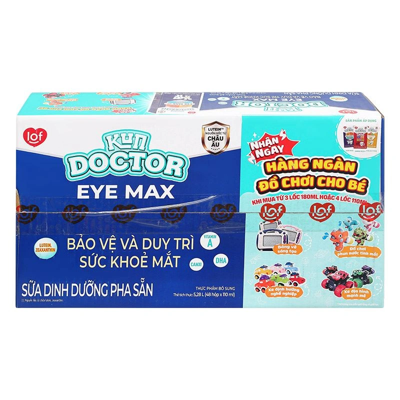Thùng 48 hộp sữa pha sẵn Kun Doctor Eye Max hương vani 110 ml (từ 1 tuổi) 3