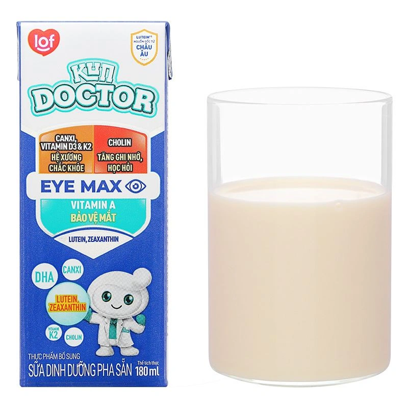 Lốc 4 hộp sữa pha sẵn Kun Doctor Eye Max hương vani 180 ml (từ 1 tuổi) 11