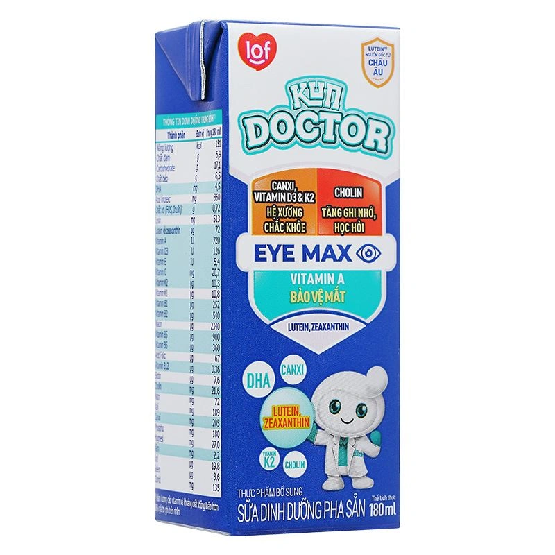 Thùng 48 hộp sữa pha sẵn Kun Doctor Eye Max hương vani 180 ml (từ 1 tuổi) 9