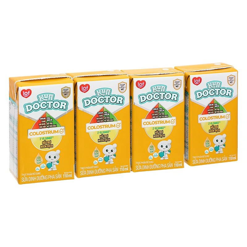 Lốc 4 hộp sữa non pha sẵn Kun Doctor Colostrum hương vani 110 ml (từ 1 tuổi) 2
