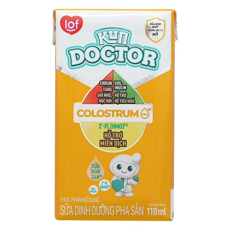 Lốc 4 hộp sữa non pha sẵn Kun Doctor Colostrum hương vani 110 ml (từ 1 tuổi) 7