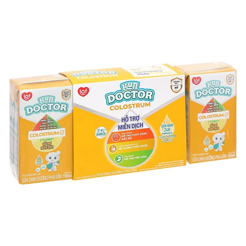 Thùng 48 hộp sữa non pha sẵn Kun Doctor Colostrum hương vani 110 ml (từ 1 tuổi) 4