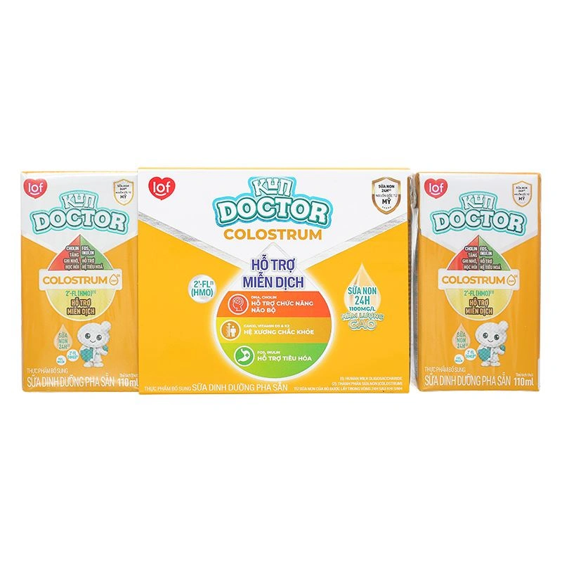 Thùng 48 hộp sữa non pha sẵn Kun Doctor Colostrum hương vani 110 ml (từ 1 tuổi) 6