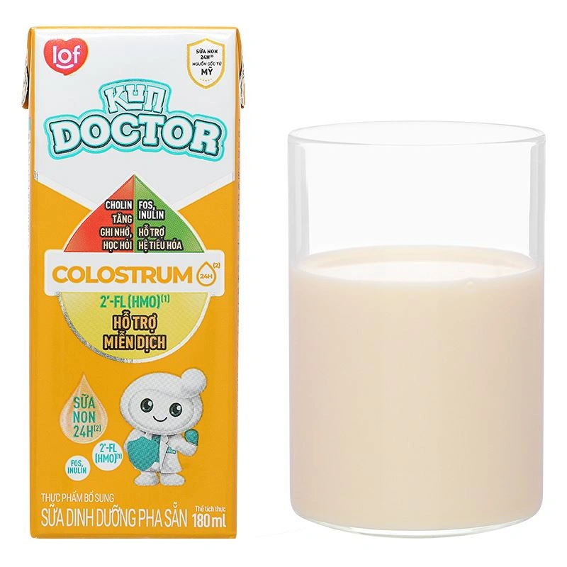Lốc 4 hộp sữa non pha sẵn Kun Doctor Colostrum hương vani 180 ml (từ 1 tuổi) 11