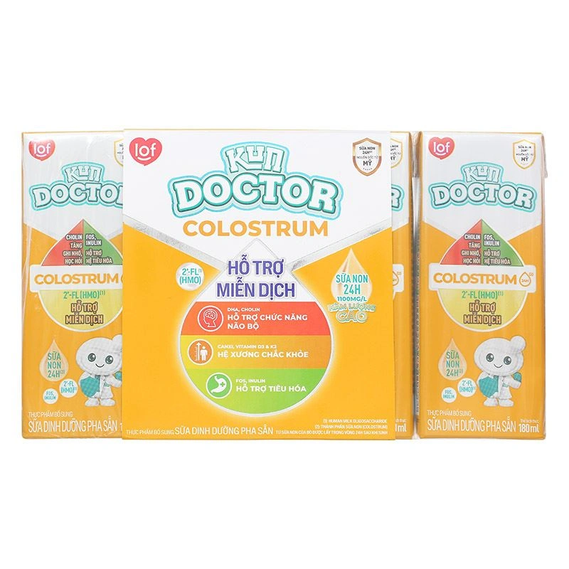 Lốc 4 hộp sữa non pha sẵn Kun Doctor Colostrum hương vani 180 ml (từ 1 tuổi) 3