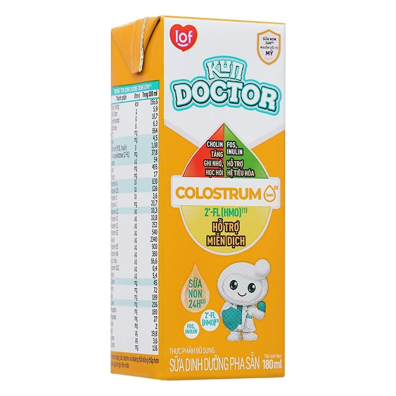 Lốc 4 hộp sữa non pha sẵn Kun Doctor Colostrum hương vani 180 ml (từ 1 tuổi) 6