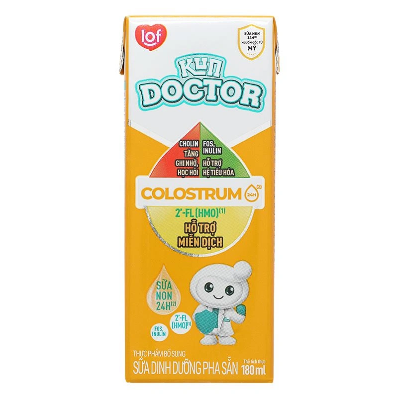 Lốc 4 hộp sữa non pha sẵn Kun Doctor Colostrum hương vani 180 ml (từ 1 tuổi) 7