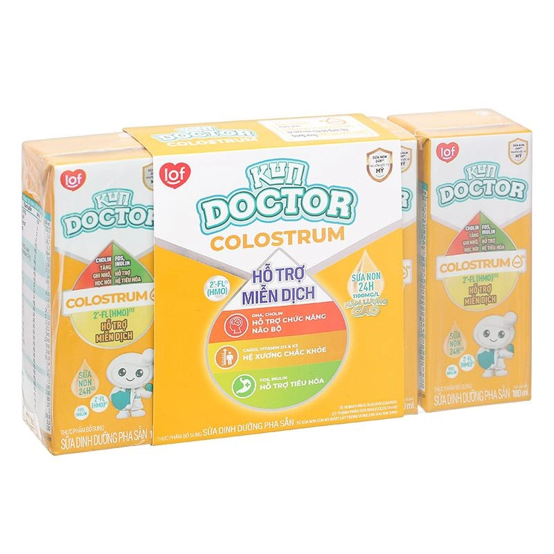 Thùng 48 hộp sữa non pha sẵn Kun Doctor Colostrum hương vani 180 ml (từ 1 tuổi) 4