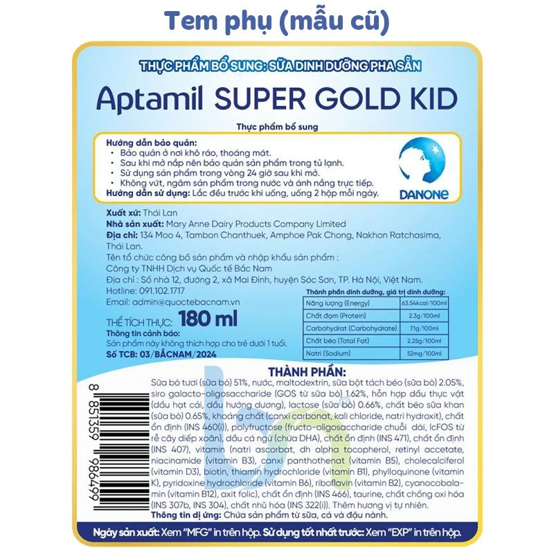 Thùng 27 hộp sữa pha sẵn Aptamil Super Gold Kid 180 ml (từ 1 tuổi) - Giao bao bì ngẫu nhiên 21