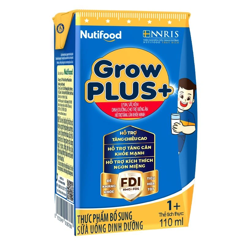 Thùng 48 hộp sữa pha sẵn Nutifood GrowPLUS+ xanh 1+ hương vani 110 ml cho trẻ biếng ăn (1 - 2 tuổi) 5