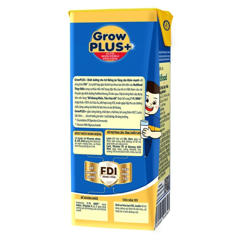 Lốc 4 hộp sữa pha sẵn Nutifood GrowPLUS+ 1+ xanh hương vani 180 ml cho trẻ biếng ăn (1 - 2 tuổi) 5