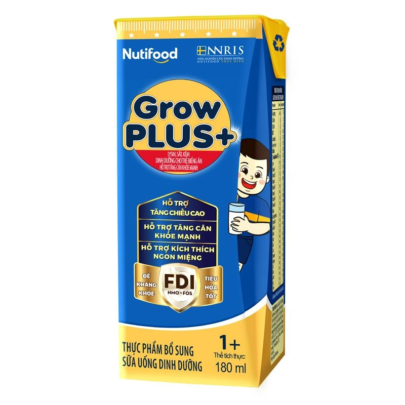 Lốc 4 hộp sữa pha sẵn Nutifood GrowPLUS+ 1+ xanh hương vani 180 ml cho trẻ biếng ăn (1 - 2 tuổi) 13