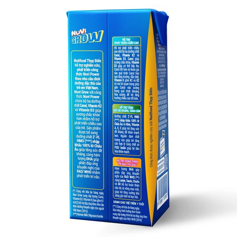 Thùng 48 hộp sữa pha sẵn Nutifood NuVi Grow 1+ 180 ml (1 - 2 tuổi) 10