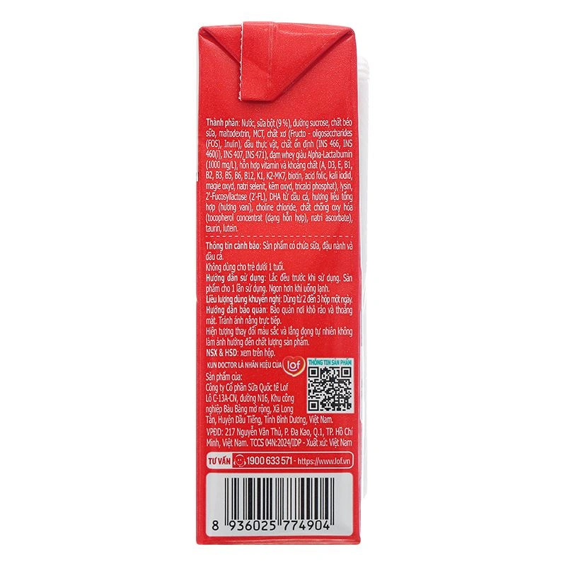 Thùng 48 hộp sữa pha sẵn Kun Doctor Grow Plus+ hương vani 180 ml cho trẻ suy dinh dưỡng, thấp còi (từ 1 tuổi) 25