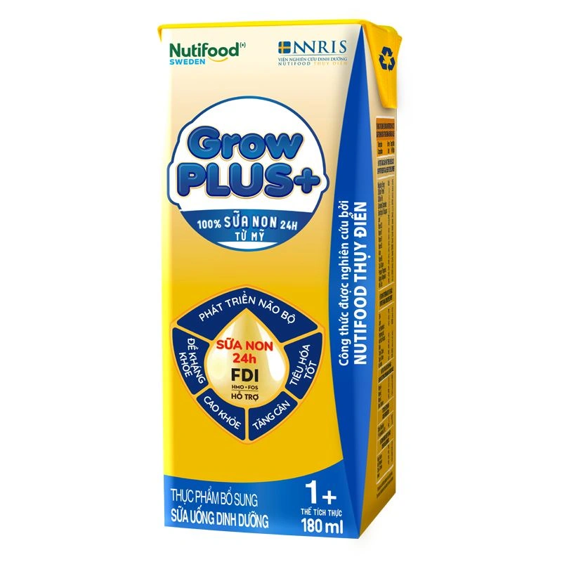Thùng 48 hộp sữa non pha sẵn Nutifood GrowPLUS+ vàng 1+ hương vani 180 ml (1 - 2 tuổi) 5