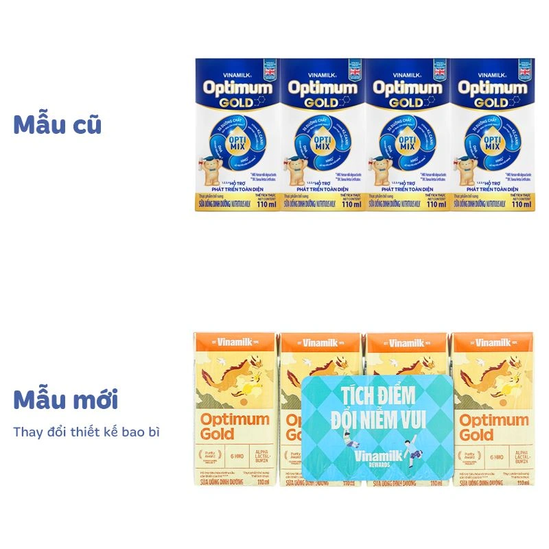 Thùng 48 hộp sữa pha sẵn Optimum Gold 110 ml (từ 1 tuổi) - Giao bao bì ngẫu nhiên 3