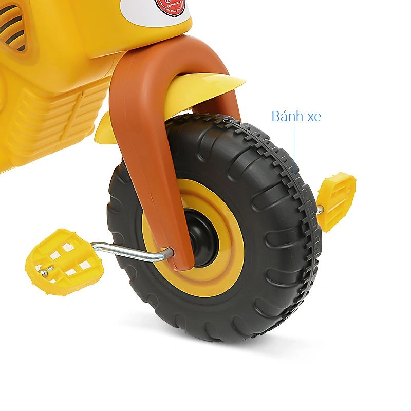 Xe 3 bánh Đại Phát Tài dựa lưng 7 inch 8