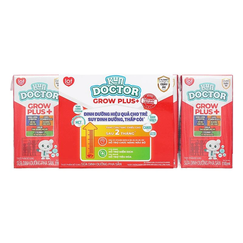 Lốc 4 hộp sữa pha sẵn Kun Doctor Grow Plus+ hương vani 110 ml cho trẻ suy dinh dưỡng, thấp còi (từ 1 tuổi) 17
