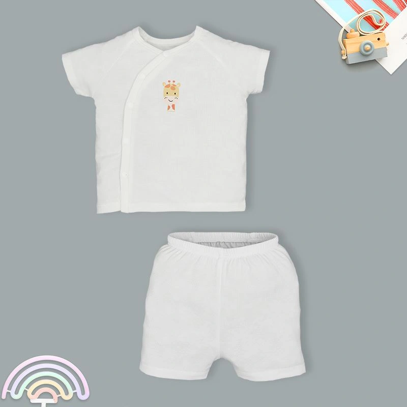 Bộ tay ngắn unisex Lullaby rayon trắng