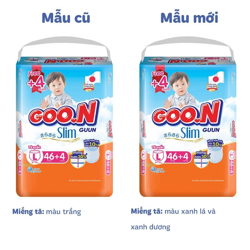 Combo 2 tã quần GOO.N Slim size L 46 + 4 miếng/bịch (9 - 14 kg) - Giao bao bì ngẫu nhiên 2