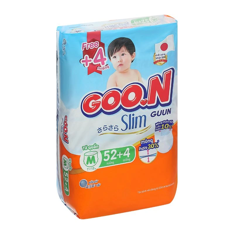 Combo 2 tã quần GOO.N Slim size M 52 + 4 miếng/bịch (7 - 12 kg) - Giao bao bì ngẫu nhiên 5