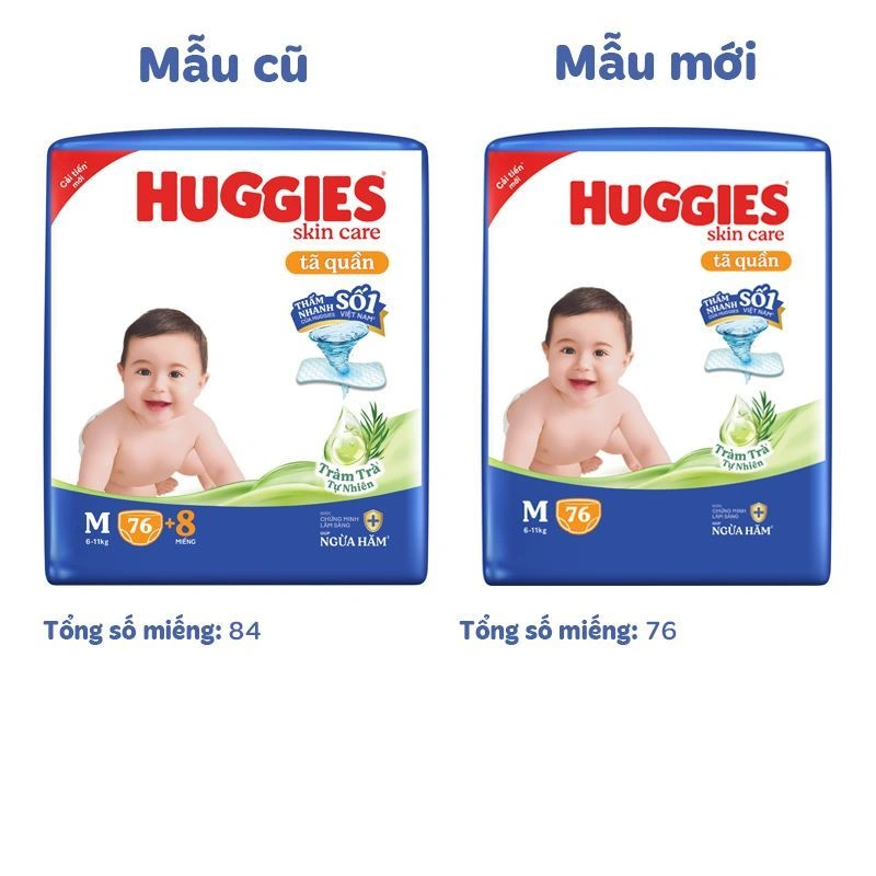 Tã quần Huggies Skincare cực đại size M 76 miếng (6 - 11 kg) - Giao bao bì ngẫu nhiên 2