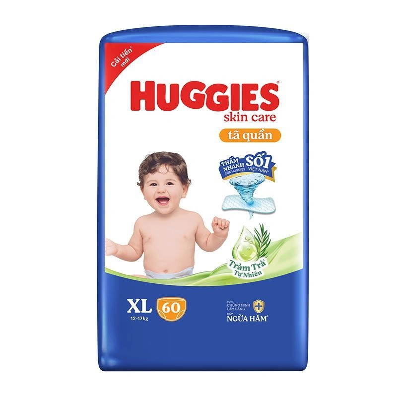 Tã quần Huggies Skincare cực đại size XL 60 miếng (12 - 17 kg) - Giao bao bì ngẫu nhiên 3