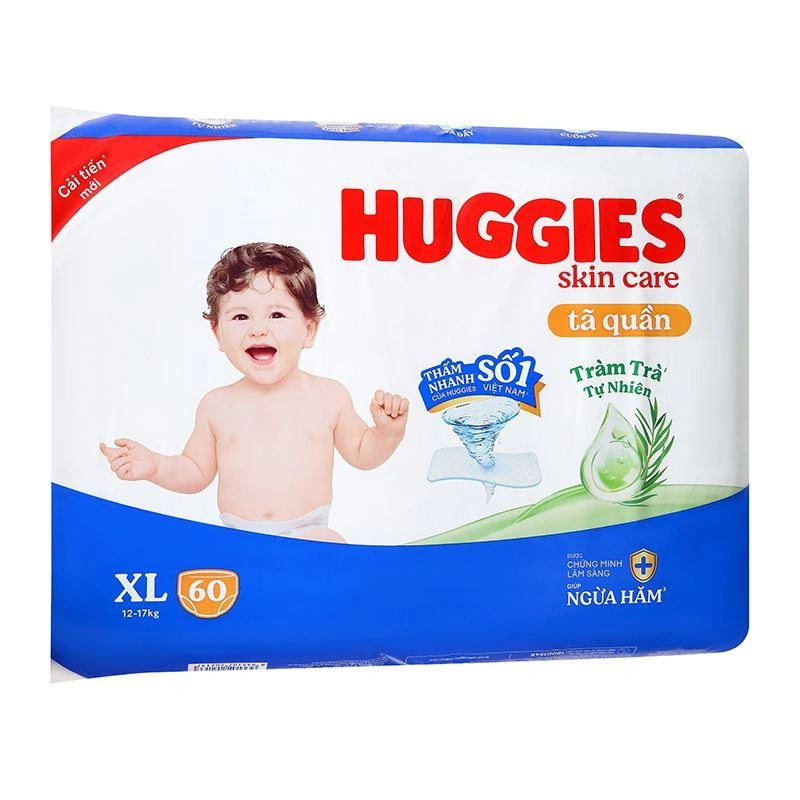 Tã quần Huggies Skincare cực đại size XL 60 miếng (12 - 17 kg) - Giao bao bì ngẫu nhiên 4