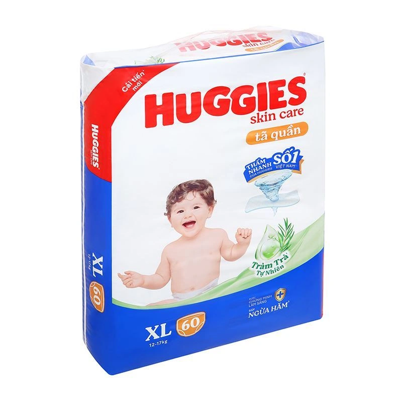 Tã quần Huggies Skincare cực đại size XL 60 miếng (12 - 17 kg) - Giao bao bì ngẫu nhiên 5