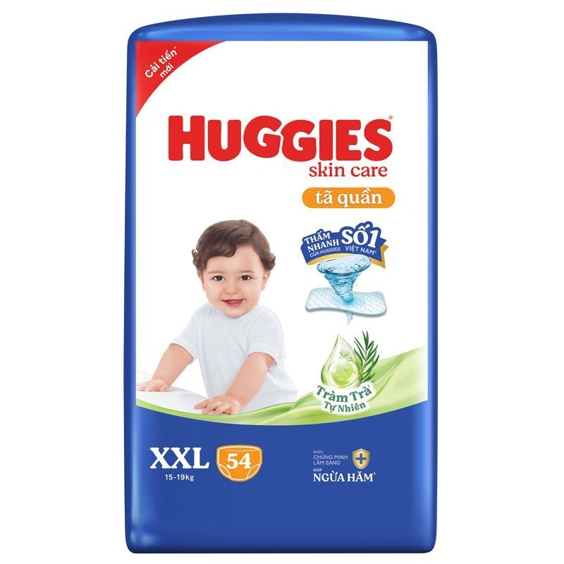 Tã quần Huggies Skincare cực đại size XXL 54 miếng (15 - 19 kg) - Giao bao bì ngẫu nhiên 3